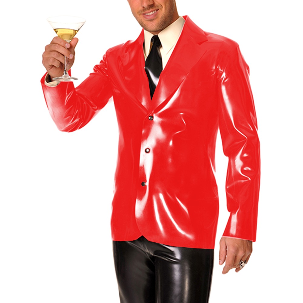 Mens Formal Look - Men's Long Sleeve Vinyl PVC Leather