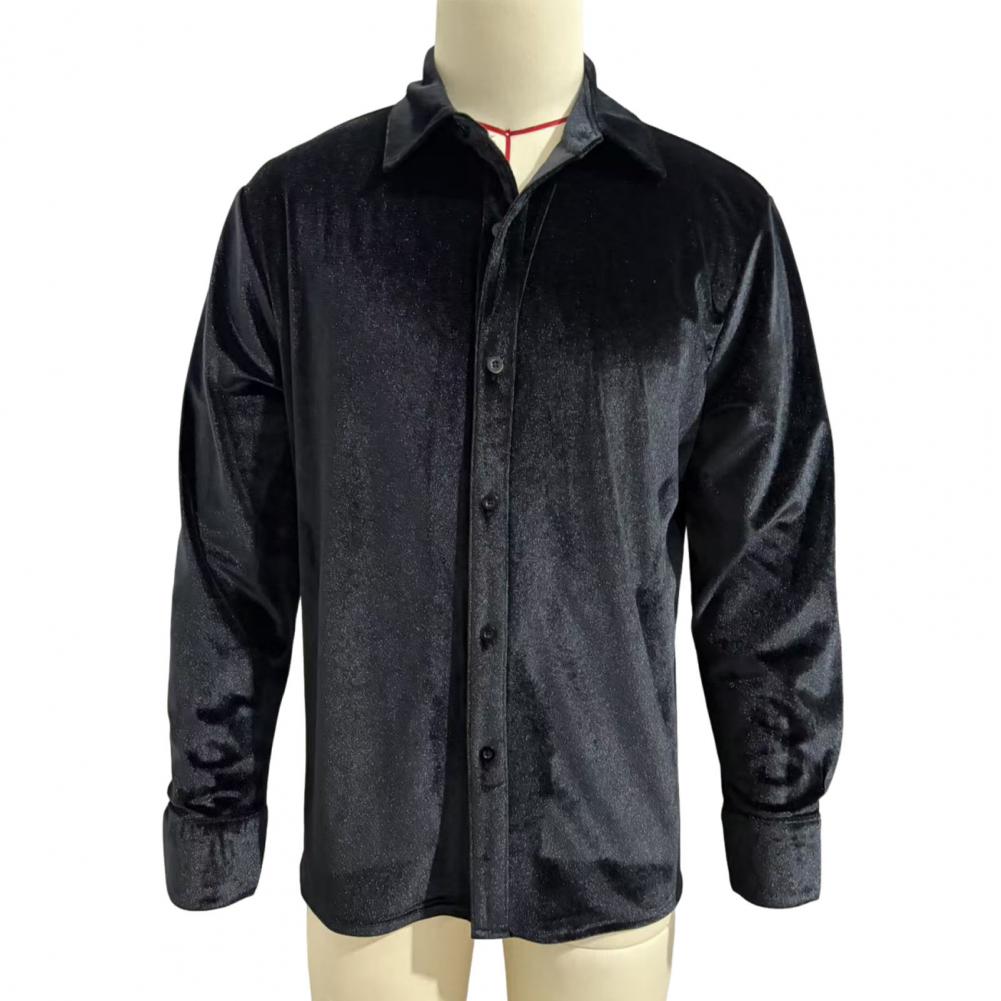 Men Formal Party Wear Shirt - Men Velvet Shirt Men's Velvet Dress