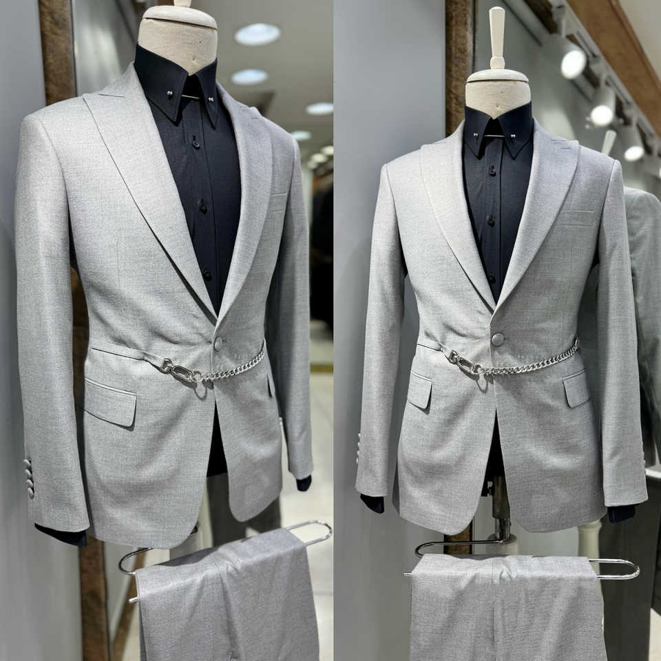 Men'S Formal Wear Belt - Casual Men Suits 3 Pieces Jacket