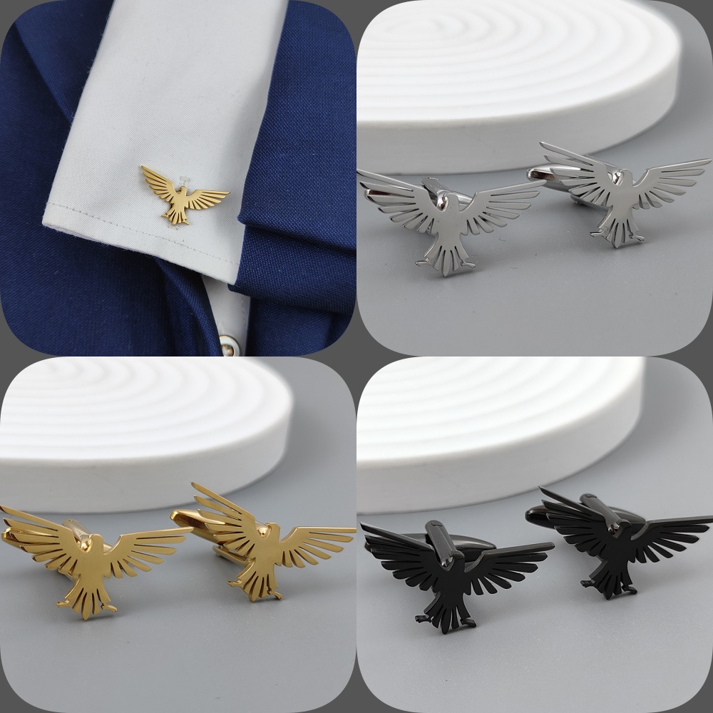 Men'S Formal Wear Ties - 316L stainless steel flying eagle gold-plated
