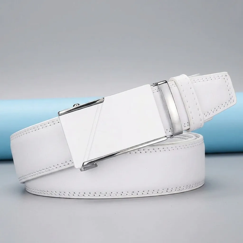 Men'S Formal Wear Belt - Men's Classic White Ratchet Belt Zinc