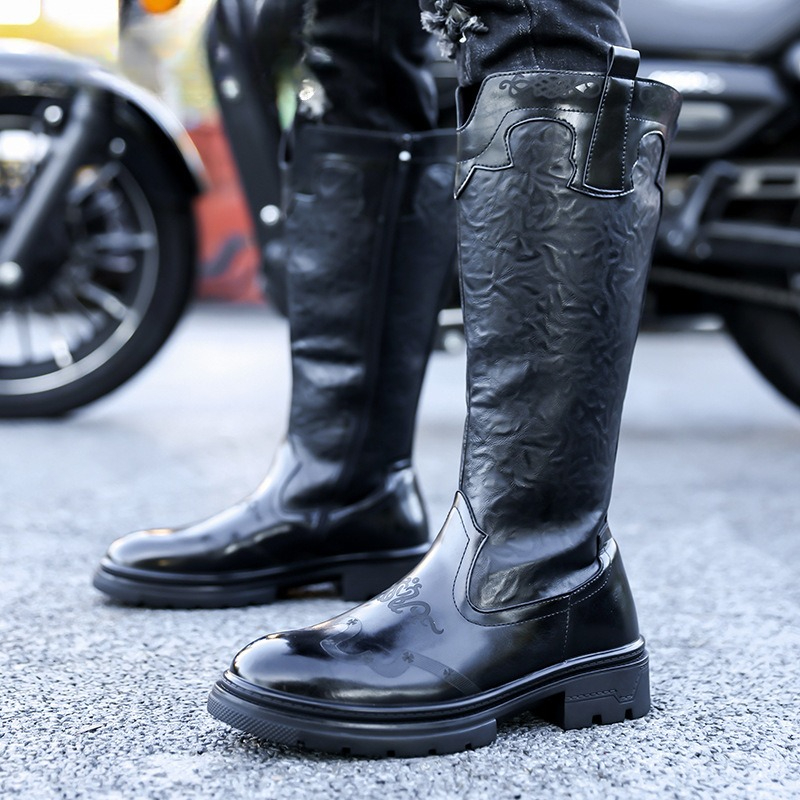 Men'S Ethnic & Formal Designer Wear Studio S - Men's Mid-calf Boots High Quality Patent
