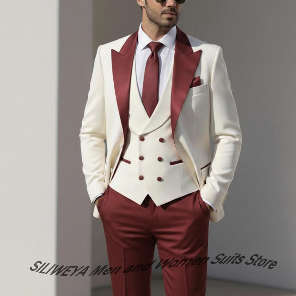 Mens Formal Look - Elegant High-end Men's Tuxedo 3-Piece (Jacket+Vest+Pants)