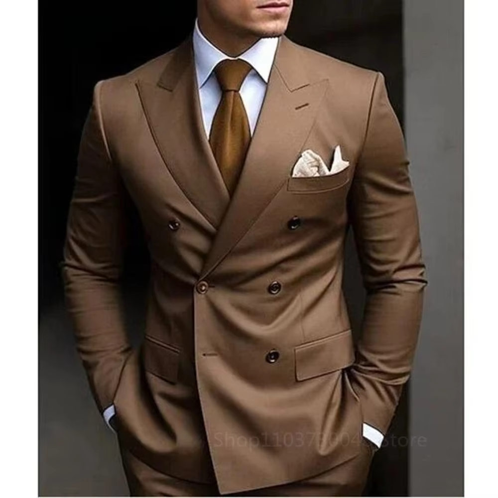 Men'S Formal Wear For Graduation - Two-Piece Brown Smoking for Daily Graduation