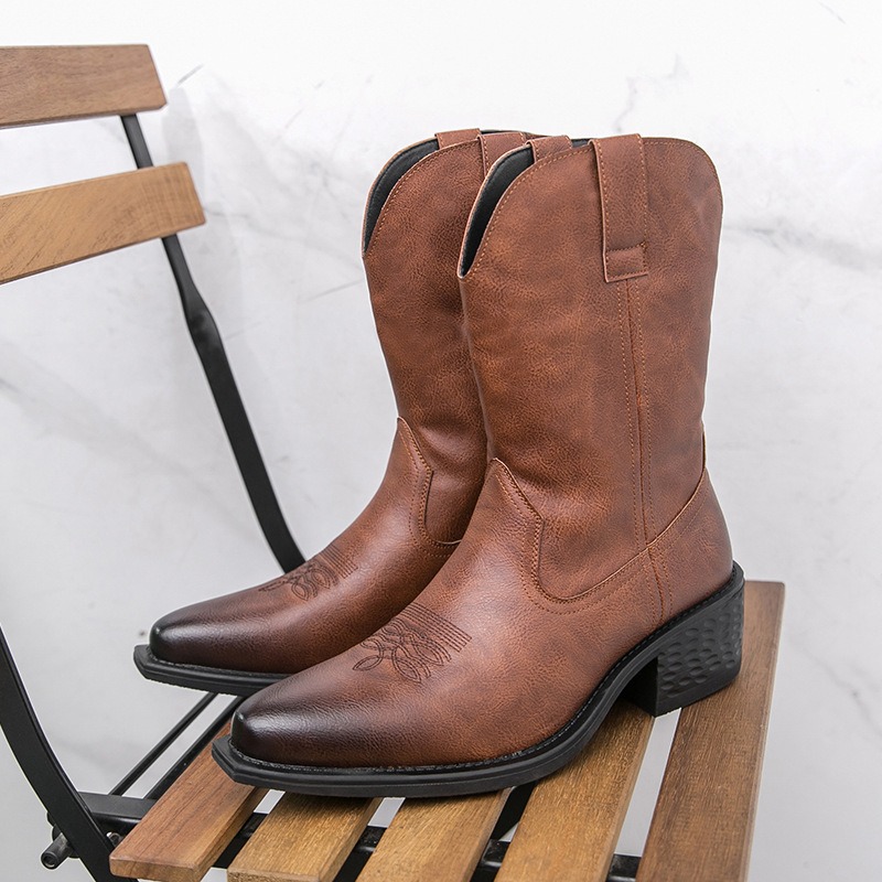 Men'S Ethnic & Formal Designer Wear Studio S - Men Boots Classic Embroidery Western Cowboy