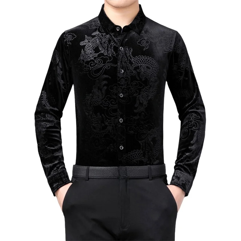 Men's Long Sleeve Shirt Chines - Men Formal Party Wear Shirt 评论和价格