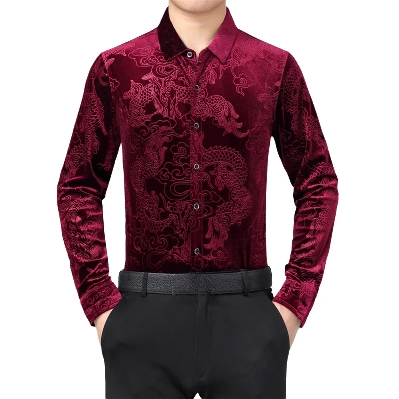 Men's Long Sleeve Shirt Chines - Men Formal Party Wear Shirt 评论和价格