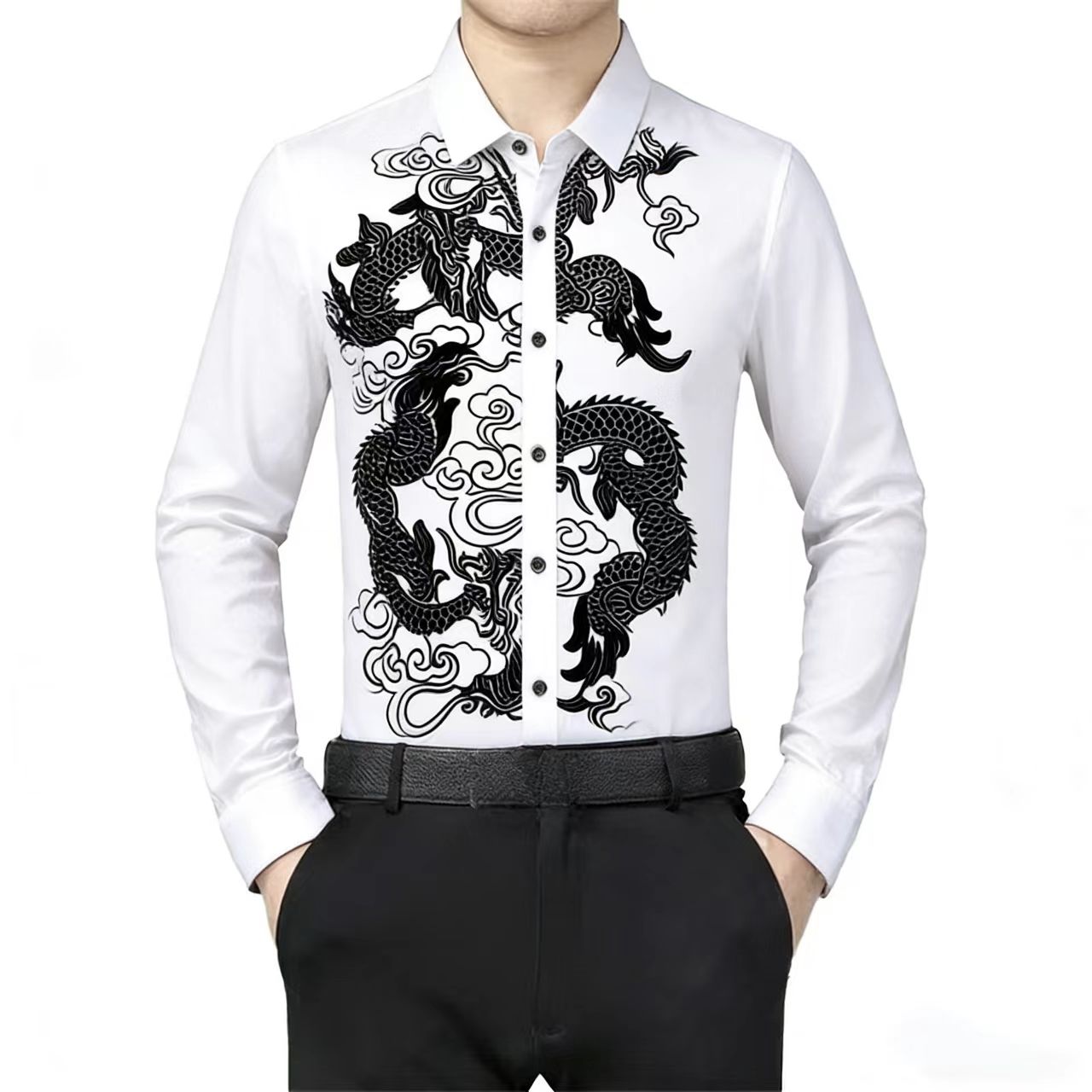 Men's Long Sleeve Shirt Chines - Men Formal Party Wear Shirt 评论和价格