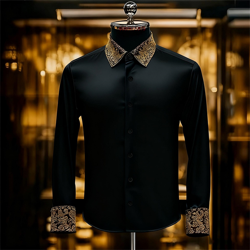 Men's Ethnic Style Exquisite F - Men Formal Party Wear Shirt 评论和价格