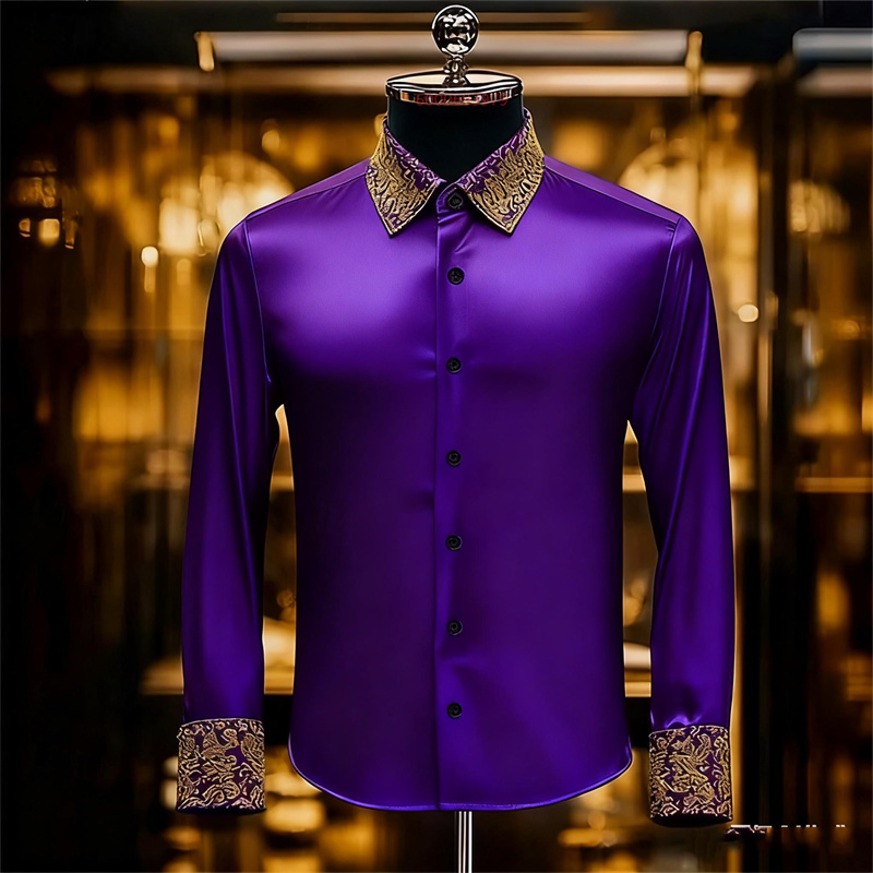 Men's Ethnic Style Exquisite F - Men Formal Party Wear Shirt 评论和价格