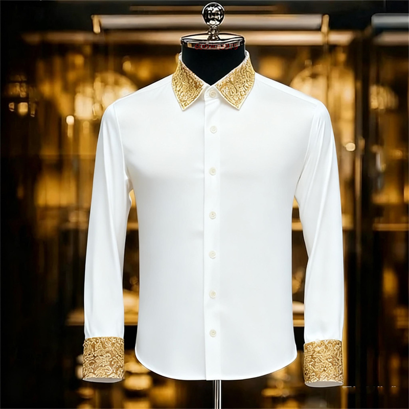 Men's Ethnic Style Exquisite F - Men Formal Party Wear Shirt 评论和价格