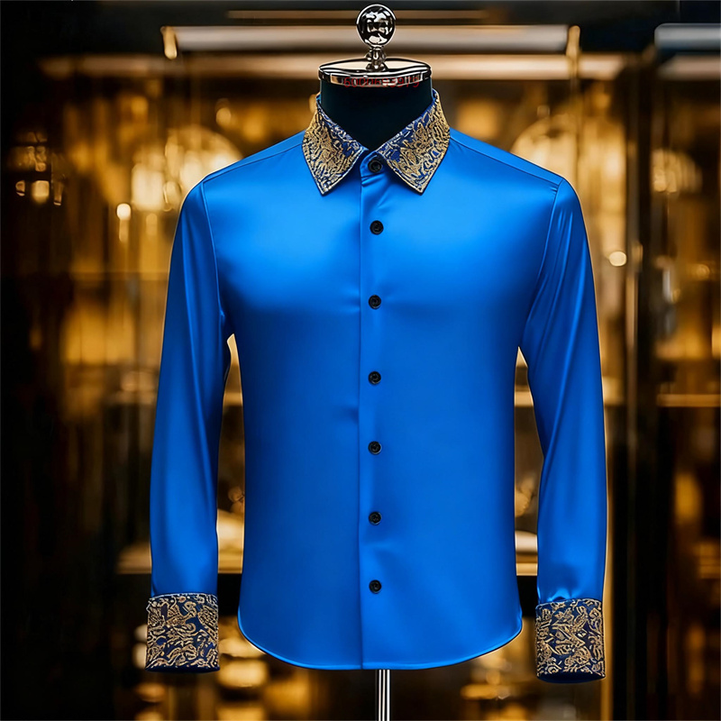 Men's Ethnic Style Exquisite F - Men Formal Party Wear Shirt 评论和价格