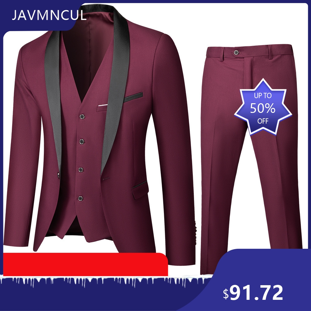 Men's Wedding 3 Piece Suit Set - Men'S Formal Wear For Graduation 评论和价格
