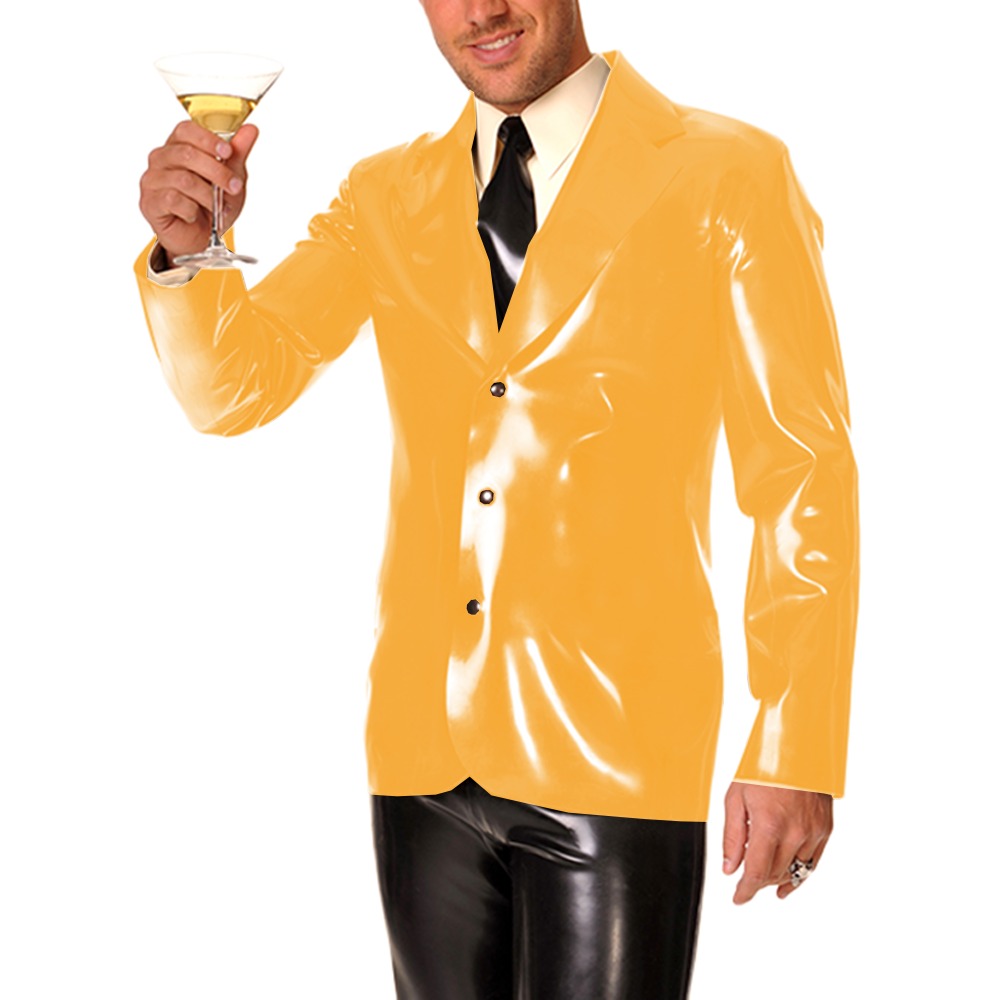 Men's Long Sleeve Vinyl PVC Le - Mens Formal Look 评论和价格