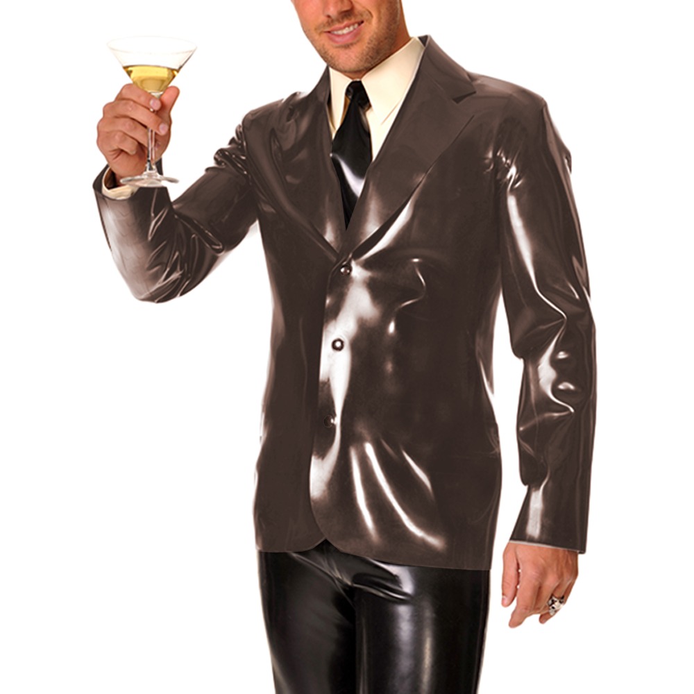 Men's Long Sleeve Vinyl PVC Le - Mens Formal Look 评论和价格
