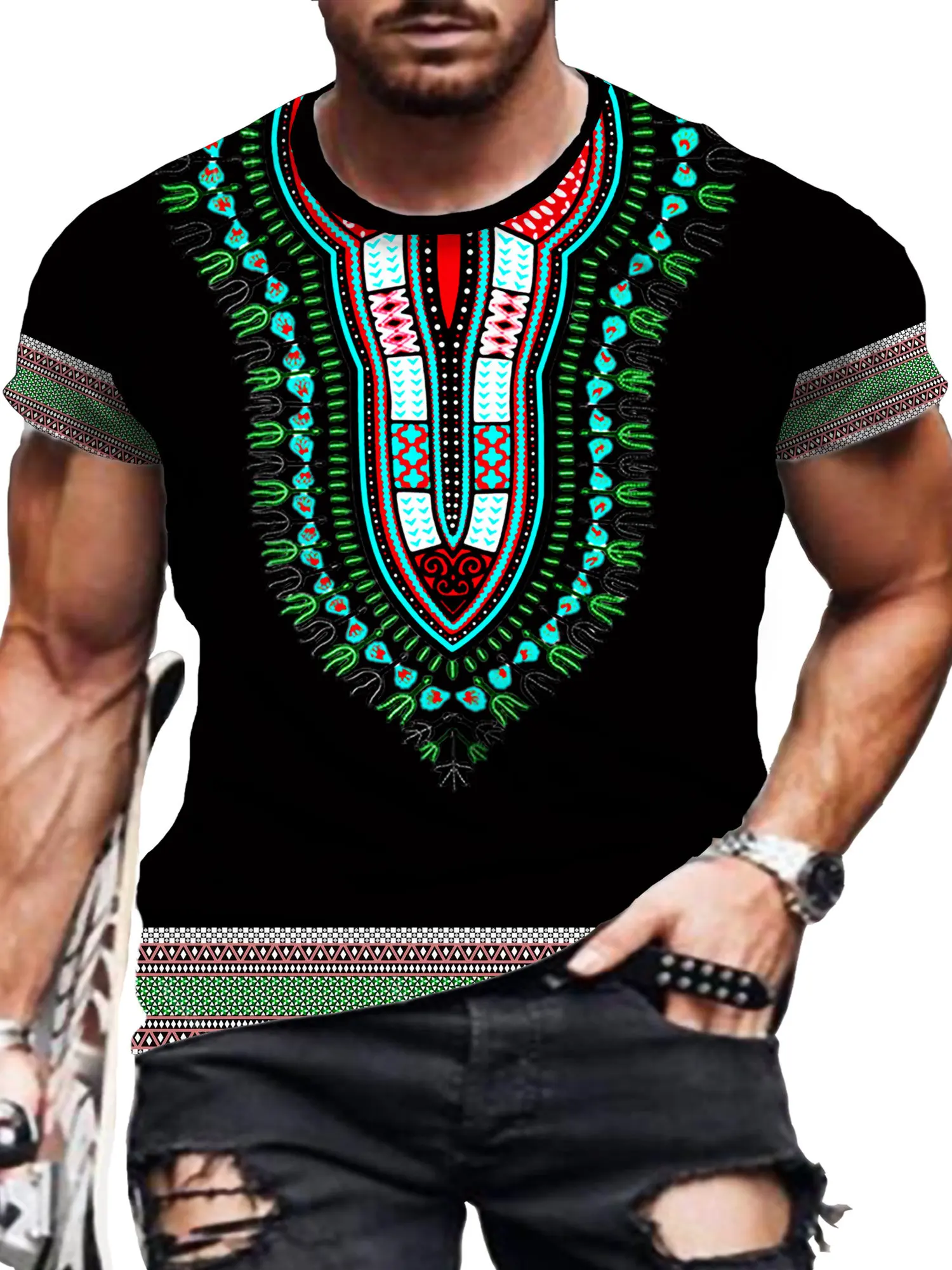 Casual Men's T-Shirts African  - Men'S Ethnic & Formal Designer Wear Studio S 评论和价格