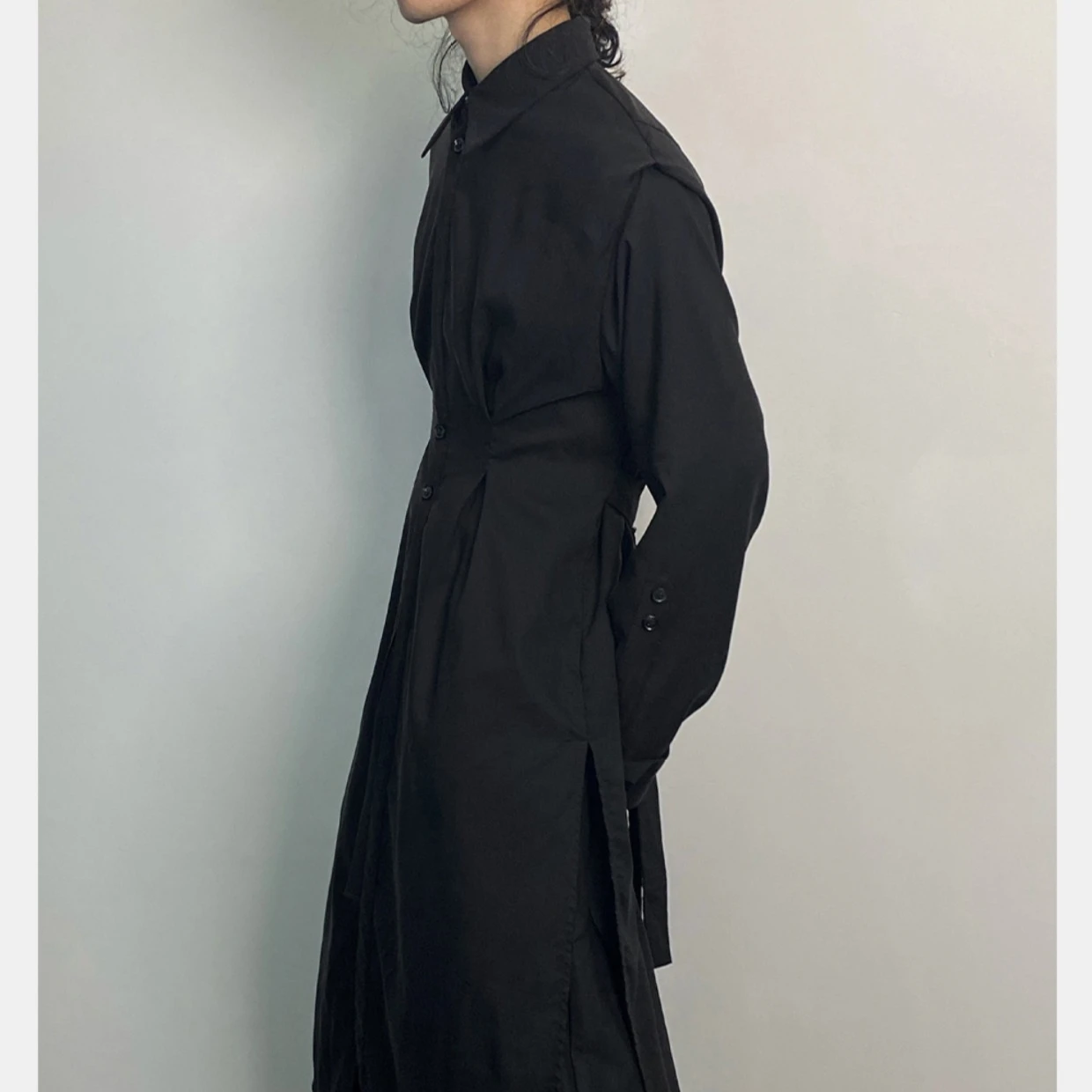 Y2K Gothic Trench Coat Men Dar - Men'S Formal Wear Belt 评论和价格