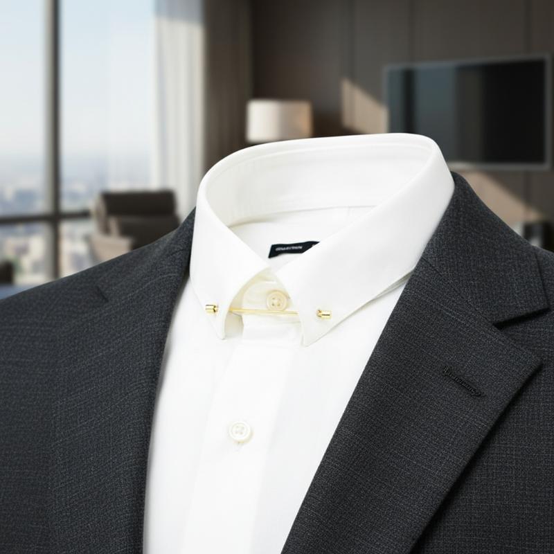 Shirt Collar Bar Cylinder Scre - Men Formal Party Wear Shirt 评论和价格