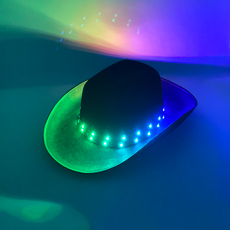 Remote Control LED Cowboy Hat  - Men'S Formal Wear For Graduation 评论和价格