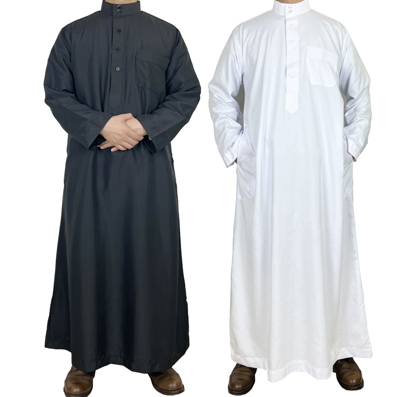 Qatar Stand Collar Mens Thobe  - Mens Formal Look 评论和价格