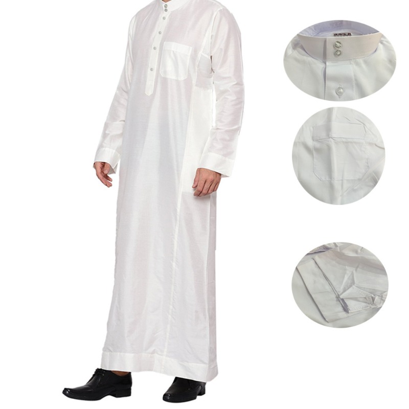 Qatar Stand Collar Mens Thobe  - Mens Formal Look 评论和价格