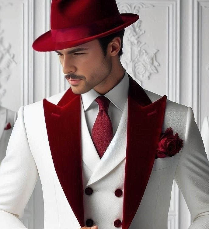 Formal Man Tuxedos Velvet 3 Pc - Men'S Formal Wear For Graduation 评论和价格