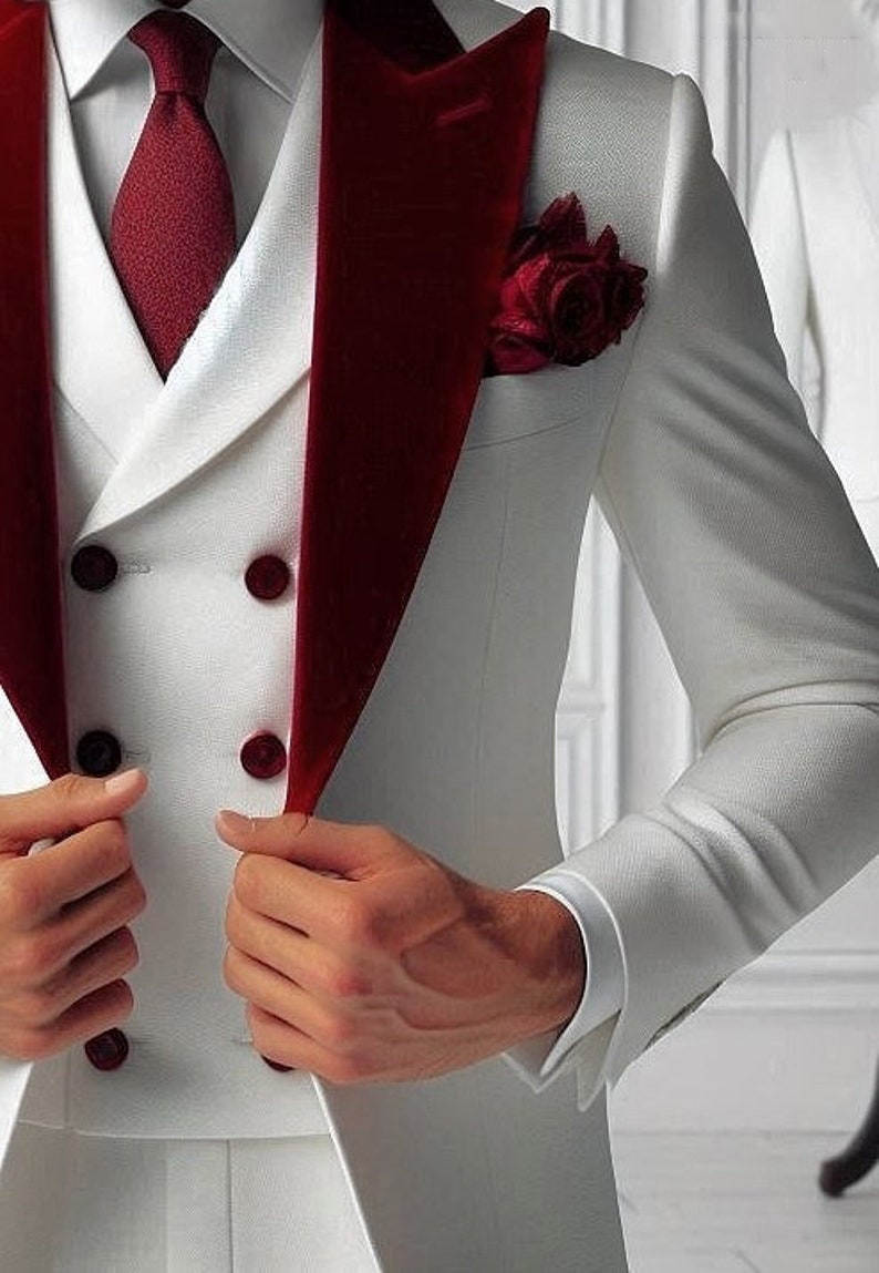 Formal Man Tuxedos Velvet 3 Pc - Men'S Formal Wear For Graduation 评论和价格