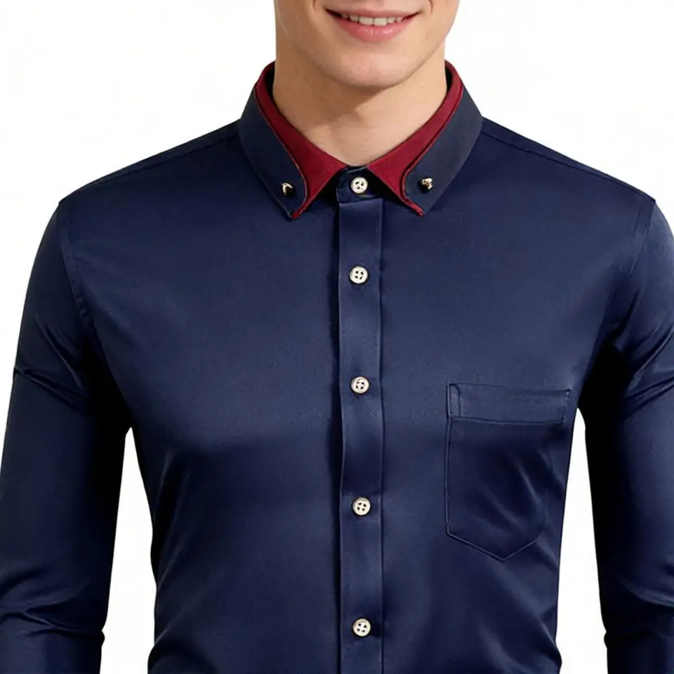 New Men's Fashion Pure Shirt C - Men Formal Party Wear Shirt 评论和价格