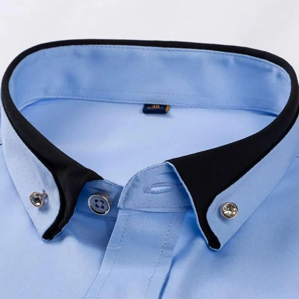 New Men's Fashion Pure Shirt C - Men Formal Party Wear Shirt 评论和价格