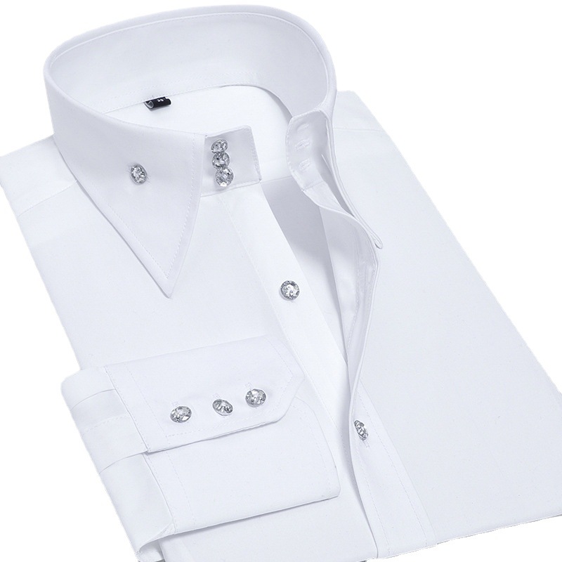 Luxury Men Slim Fit Dress Shir - Men Formal Party Wear Shirt 评论和价格
