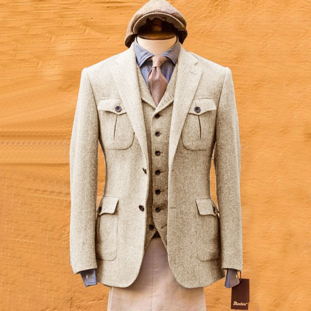 Men's Suit Herringbone Formal  - Mens Formal Look 评论和价格