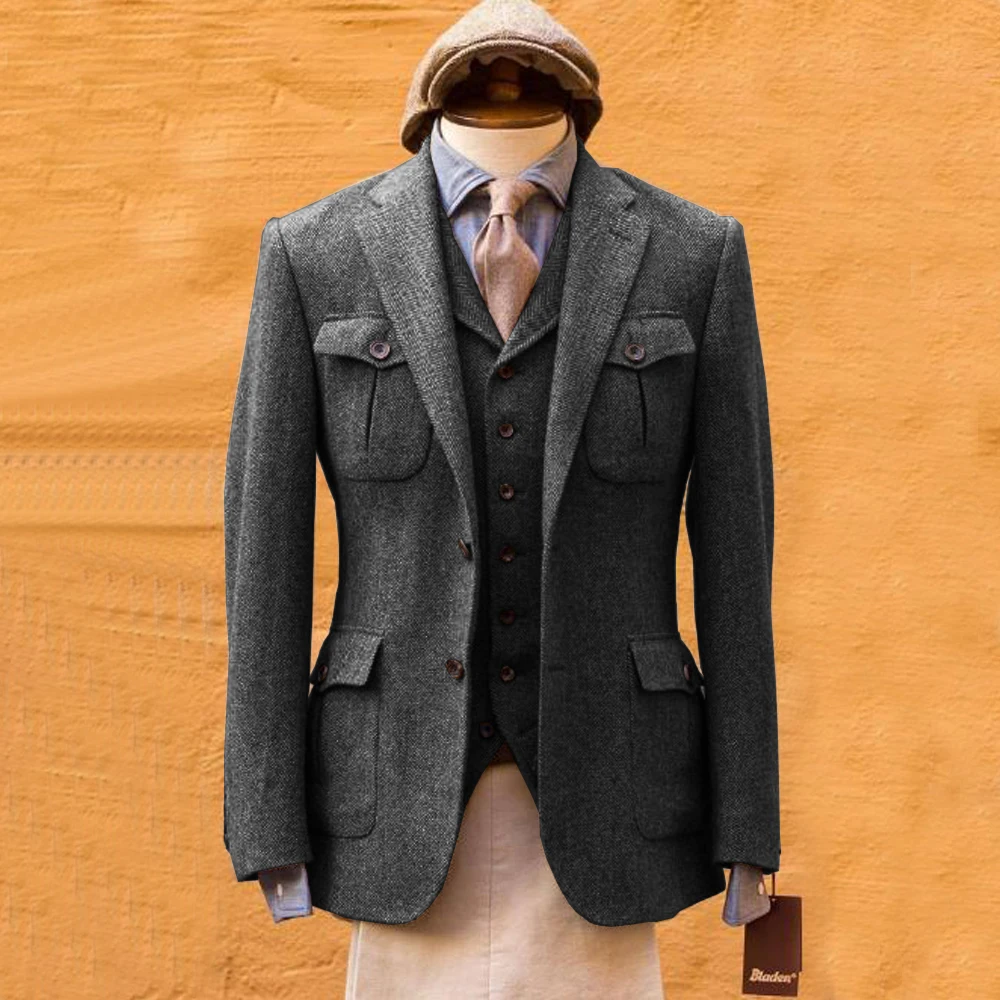 Men's Suit Herringbone Formal  - Mens Formal Look 评论和价格