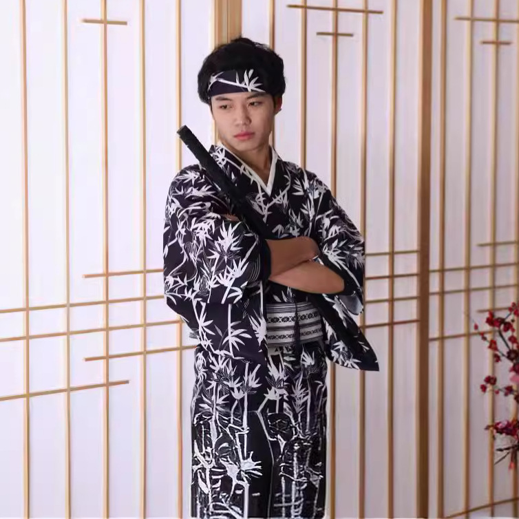 Men's Japanese Bamboo-Pattern  - Men Formal Wear Photoshoot 评论和价格