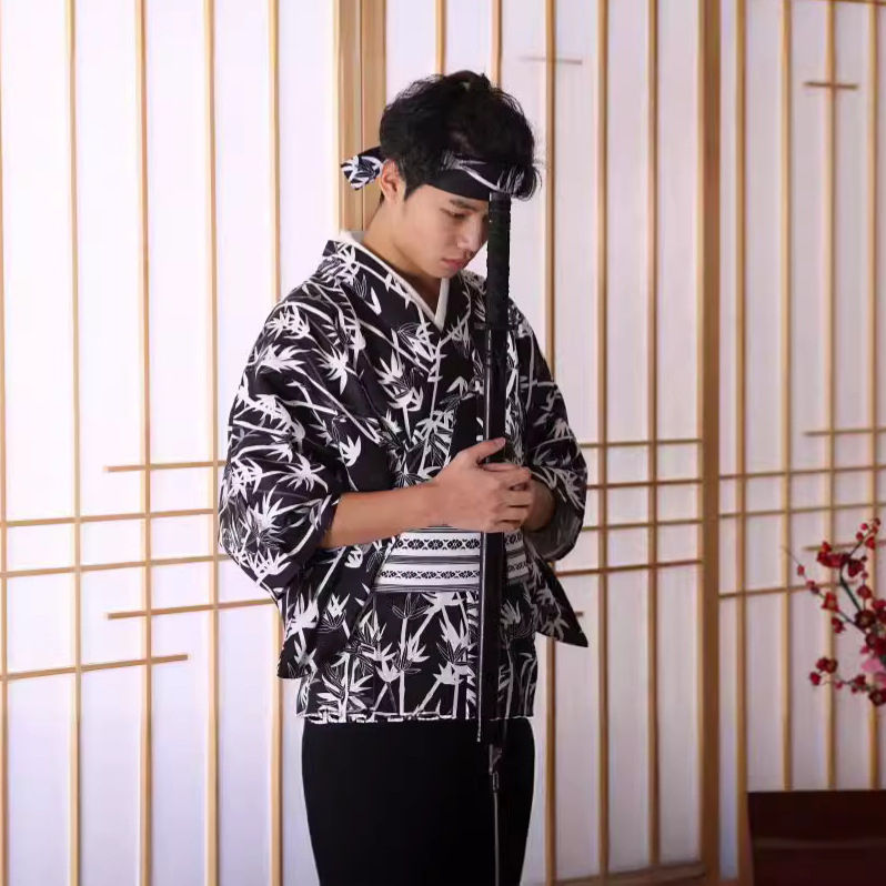 Men's Japanese Bamboo-Pattern  - Men Formal Wear Photoshoot 评论和价格