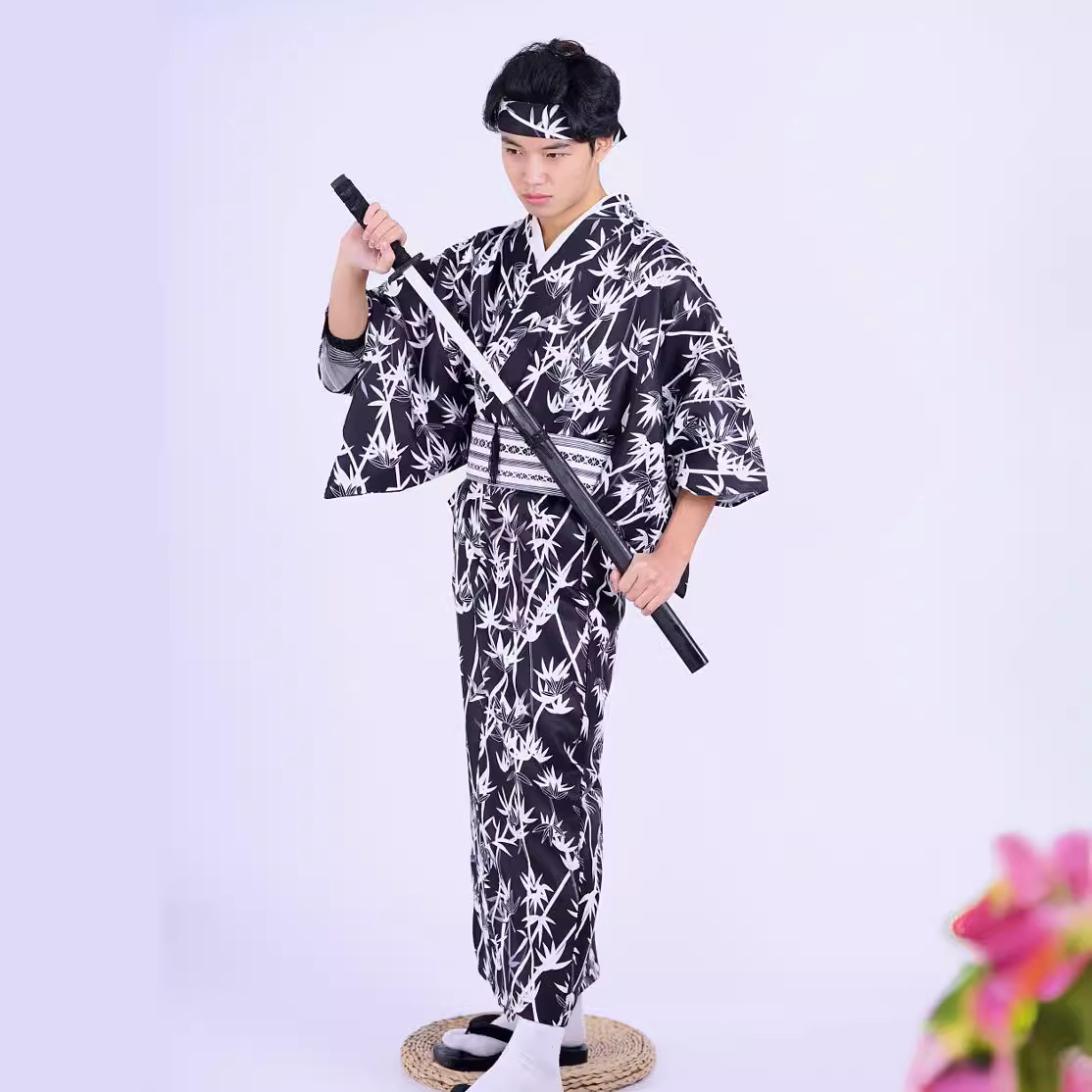 Men's Japanese Bamboo-Pattern  - Men Formal Wear Photoshoot 评论和价格