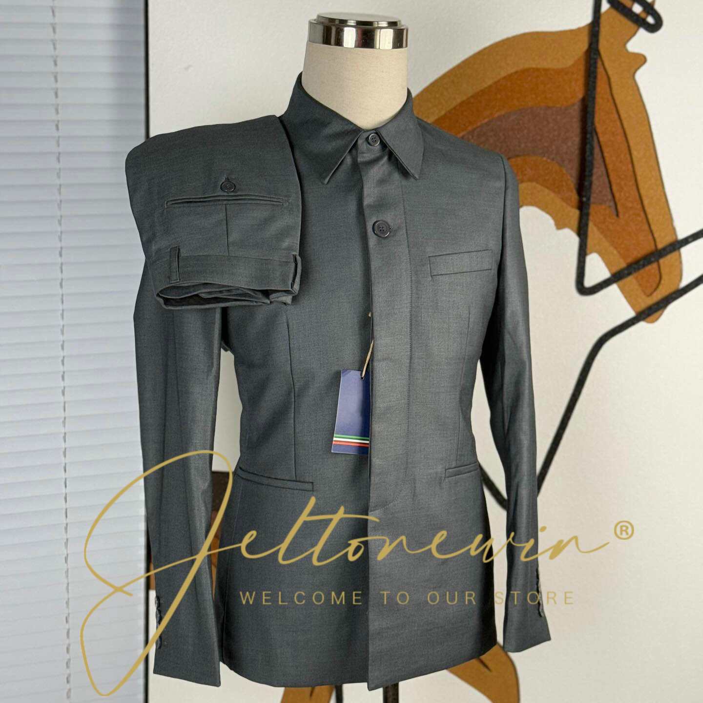 Men's Teal Green Suit Jacket w - Men Formal Party Wear Shirt 评论和价格