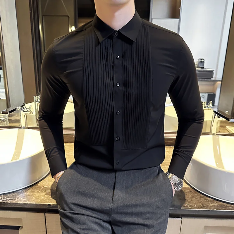 Wedding Party Wear Long Sleeve - Men Formal Party Wear Shirt 评论和价格